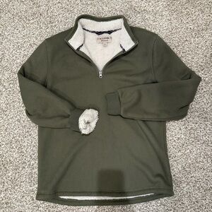 Men's Sherpa Green Quarter-Zip Sweater